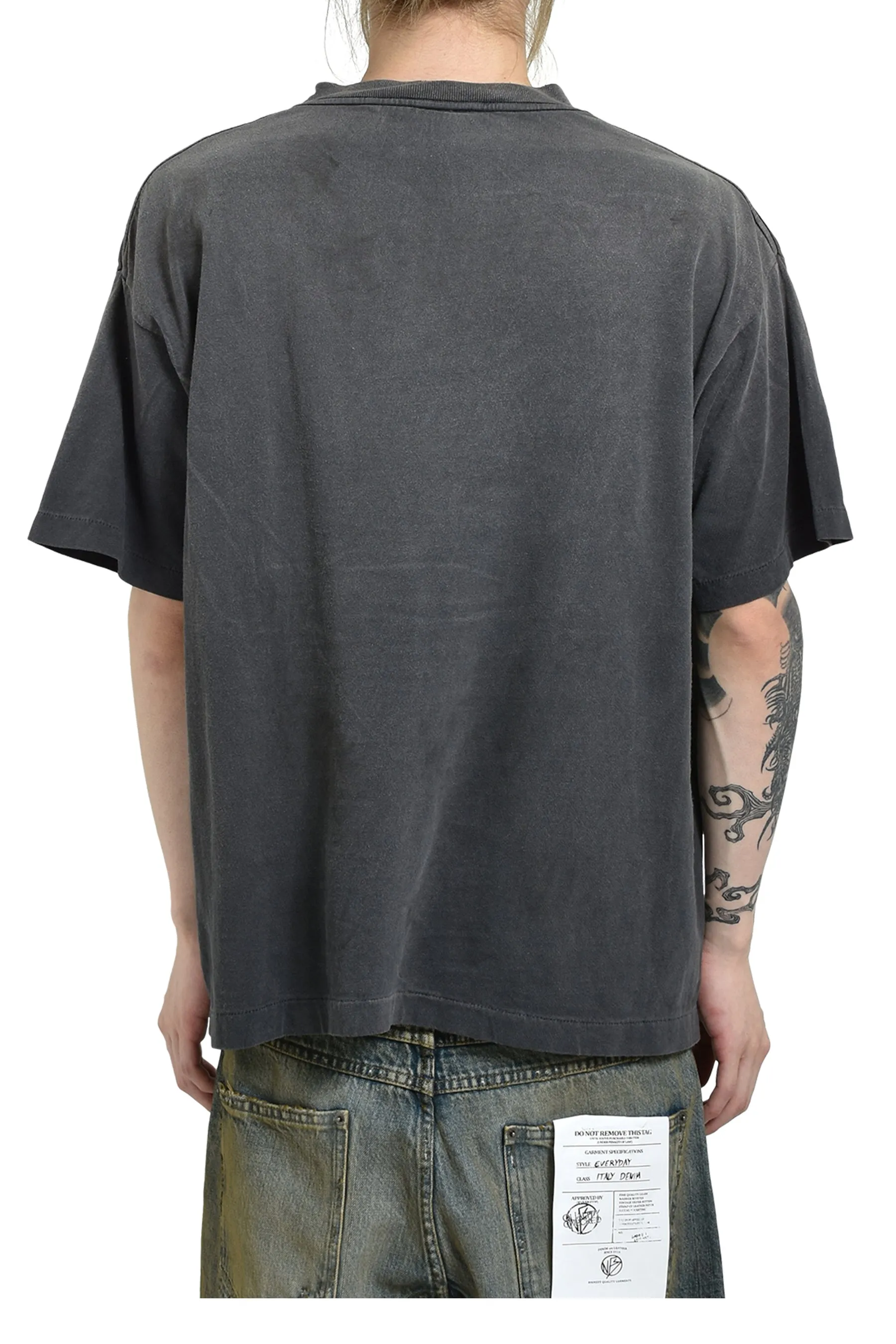 SAINT Mxxxxxx SS TEE/JESUS/BLK Luminous thorn Jesus, washed black S-XL, ready-to-wear vulcanized parts dyeing, heavy washing water spray fading, simulating natural fading texture, creating new vintage effect on the ceiling, environmentally friendly luminous paste imported from Japan, significant luminous effect, tube-woven OE yarn fabric, correct accessories, top purchasing agent level